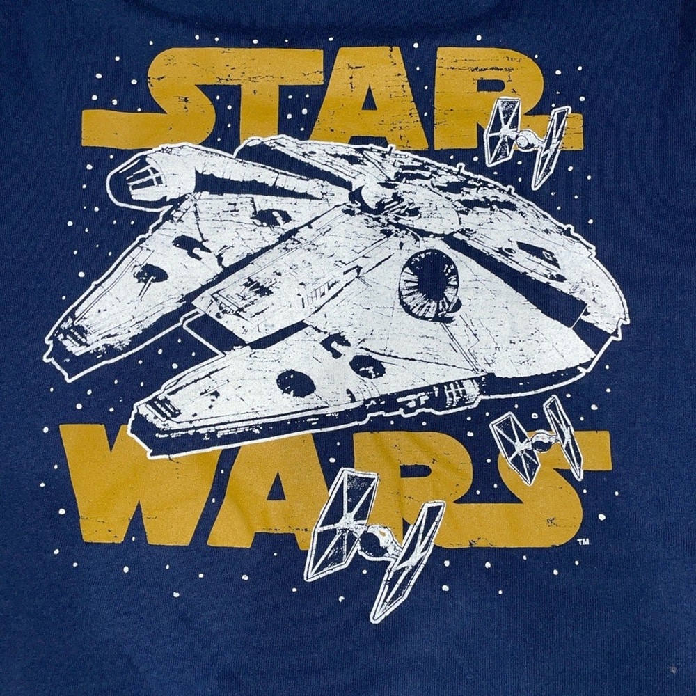 Men’s Star Wars millennium falcon navy blue long sleeve tshirt! - Picture 2 of 3